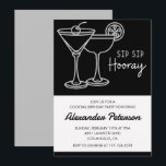 Black 60th Birthday Invitation Cocktail Élégant<br><div class="desc">Black and White 60th Birthday Invitation Cocktail Élégant</div>