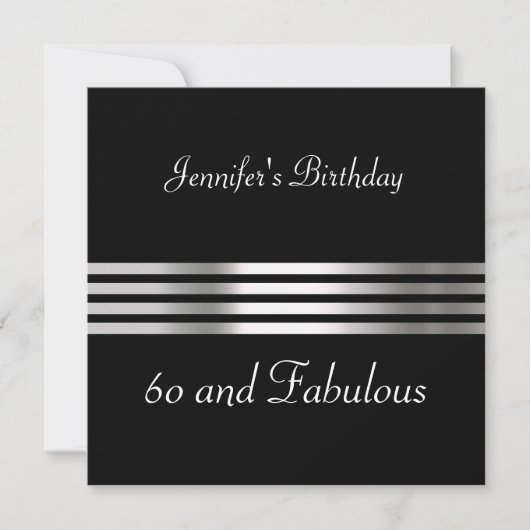 Black 60th Birthday Party Invitation (Devant)