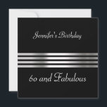 Black 60th Birthday Party Invitation<br><div class="desc">Black 60th Birthday Party Invitation</div>
