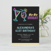 Black 61e anniversaire invitations Cocktail Neon G (Debout devant)
