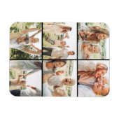 Black 6 Photo Collage Custom Modern Simple Magneet (Horizontaal)