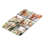 Black 6 Photo Collage Custom Modern Simple Magneet (Linkerzijde)