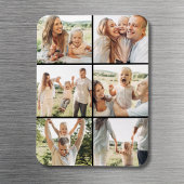 Black 6 Photo Collage Custom Modern Simple Magneet