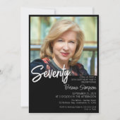 Black 70e anniversaire Invitation photo (Devant)