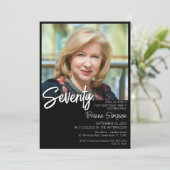 Black 70e anniversaire Invitation photo (Debout devant)