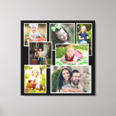 Black 7 Family Photo Collage Keepomwille Canvas Afdruk (Voorkant)