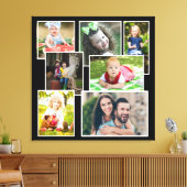 Black 7 Family Photo Collage Keepomwille Canvas Afdruk (Insitu (Woonkamer))
