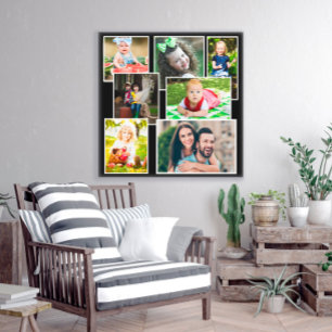 Black 7 Family Photo Collage Keepomwille Canvas Afdruk