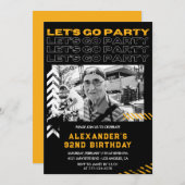 Black 92e anniversaire invitations Hommes (Devant / Derrière)