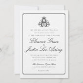 Black "A" Monogram Wedding Invitation (Devant)