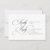 Black "A" Monogram Wedding RSVP Card (Devant)