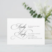Black "A" Monogram Wedding RSVP Card (Debout devant)