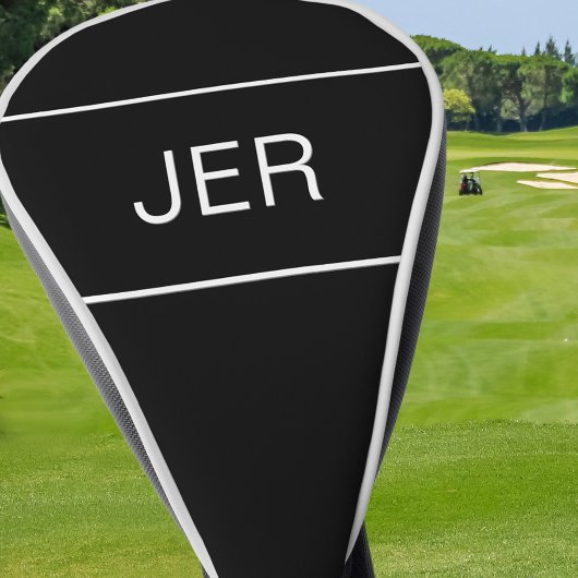 Black | Aangepaste Initialen van het Monogram Mode Golfheadcover