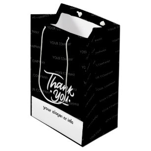 Black   Aangepaste naam Business Hartelijk dank Medium Cadeauzakje