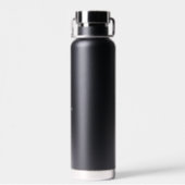 Black | Aangepaste naam monogram script Stijlvol Waterfles (Achterkant)
