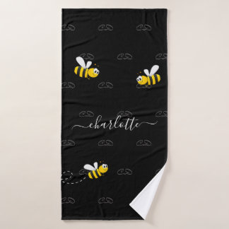 Black abeilles été amusant humour monogramme