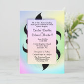 Black Accents on Rainbow Wedding Invitation Kaart (Staand voorkant)