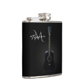 Black Acoustic Guitar Monogram Music Flask Heupfles (Rechts)