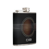 Black Acoustic Guitar Monogram Music Flask Heupfles (Rechts)