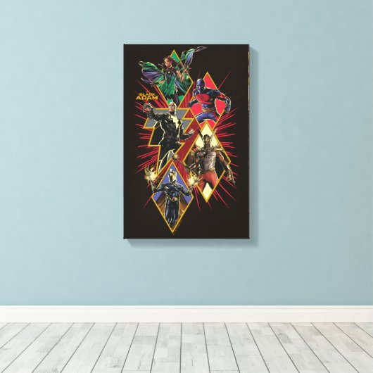 Black Adam Character Diamond Burst Graphic Canvas Afdruk (Insitu (Houten vloer))
