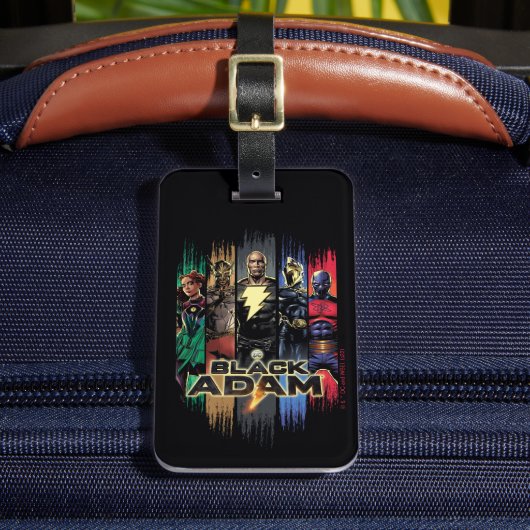Black Adam Characters In Stripes Graphic Bagagelabel (Voorkant Insitu 2)