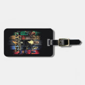 Black Adam Characters In Stripes Graphic Bagagelabel (Voorkant horizontaal)