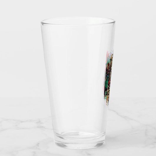 Black Adam Characters In Stripes Graphic Glas (Rechts)