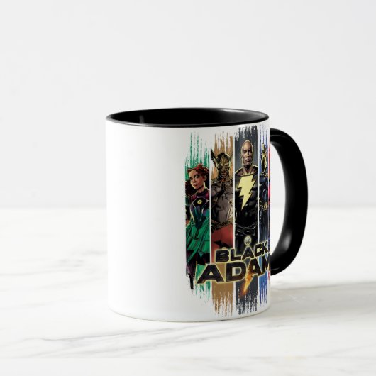 Black Adam Characters In Stripes Graphic Mok (Voorkant rechts)