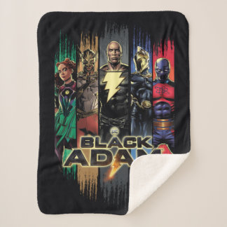 Black Adam Characters In Stripes Graphic Sherpa Deken