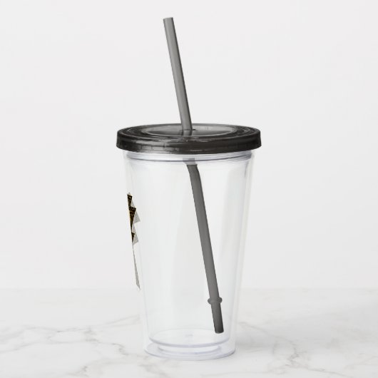 Black Adam Distress Lightning Bolt Acryl Drinkbeker (Links)