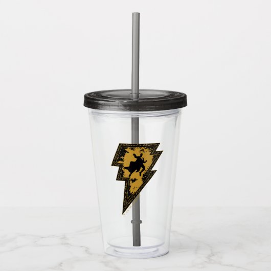 Black Adam Distress Lightning Bolt Acryl Drinkbeker (Voorkant)