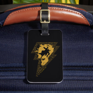 Black Adam Distress Lightning Bolt Bagagelabel