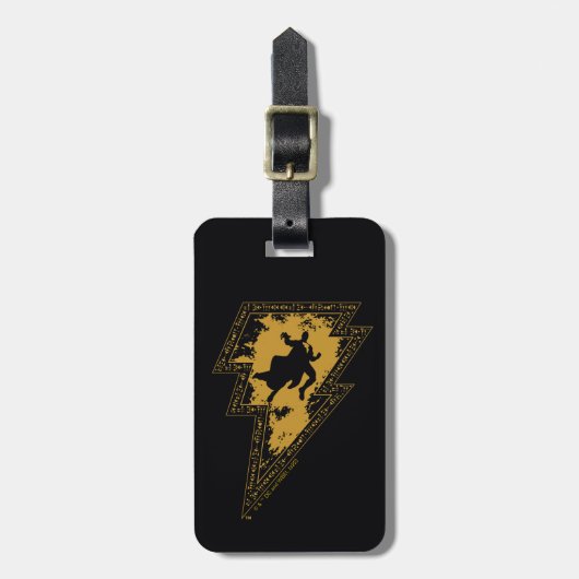 Black Adam Distress Lightning Bolt Bagagelabel (Voorkant verticaal)