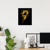 Black Adam Distress Lightning Bolt Poster (Thuiskantoor)