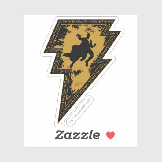 Black Adam Distress Lightning Bolt Sticker (Vel)