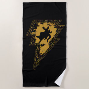 Black Adam Distress Lightning Bolt Strandlaken