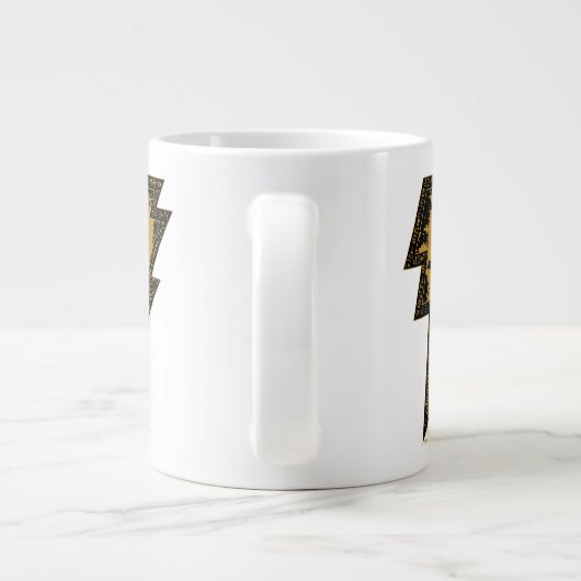Black Adam Distressed Lightning Bolt Graphic Extra Grote Beker (Achterkant)