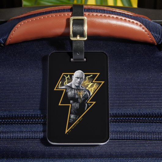 Black Adam Gray and Gold Lightning Graphic Bagagelabel (Voorkant Insitu 2)