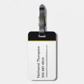 Black Adam Gray and Gold Lightning Graphic Bagagelabel (Achterkant verticaal)