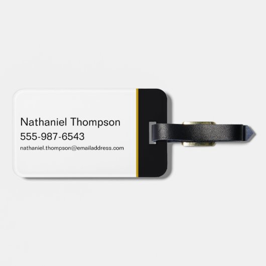 Black Adam Gray and Gold Lightning Graphic Bagagelabel (Achterkant horizontaal)