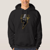 Black Adam Gray and Gold Lightning Graphic Hoodie (Voorkant)