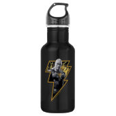 Black Adam Gray and Gold Lightning Graphic Waterfles (Voorkant)
