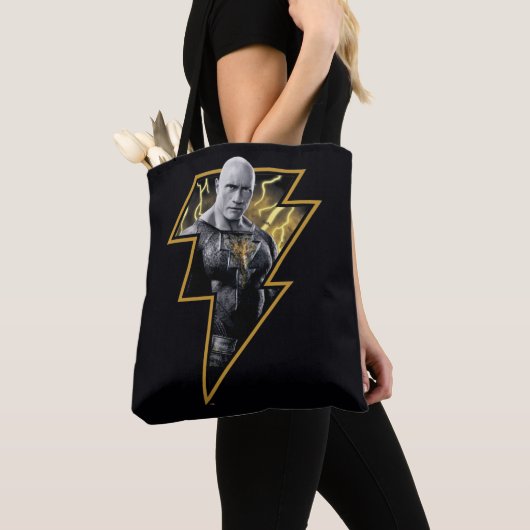 Black Adam Grey en Gold Lightning Graphic Draagtas (Dichtbij)