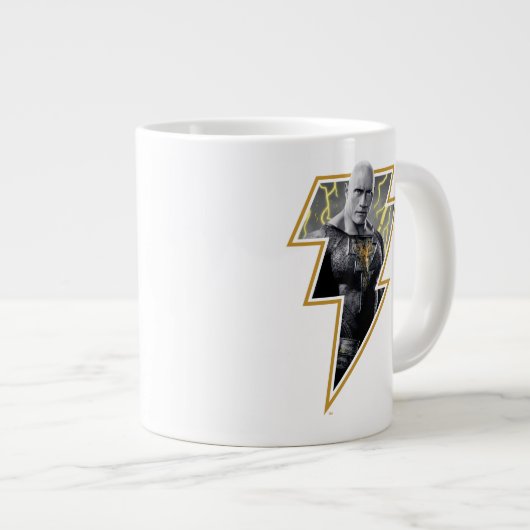 Black Adam Grey en Gold Lightning Graphic Extra Grote Beker (Voorkant rechts)