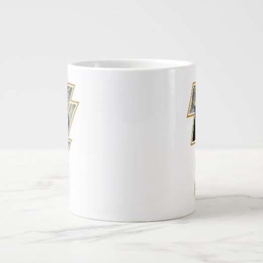 Black Adam Grey en Gold Lightning Graphic Extra Grote Beker (Voorkant)
