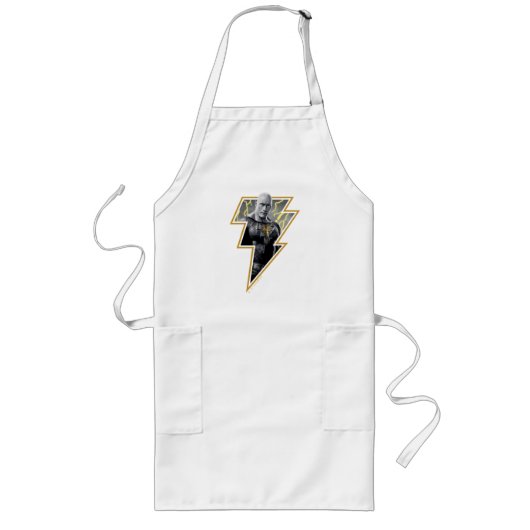 Black Adam Grey en Gold Lightning Graphic Lang Schort (Voorkant)