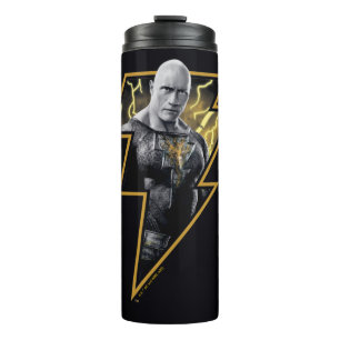Black Adam Grey en Gold Lightning Graphic Thermosbeker