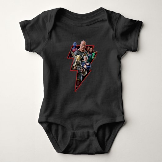 Black Adam Group Lightning Graphic Romper (Voorkant)