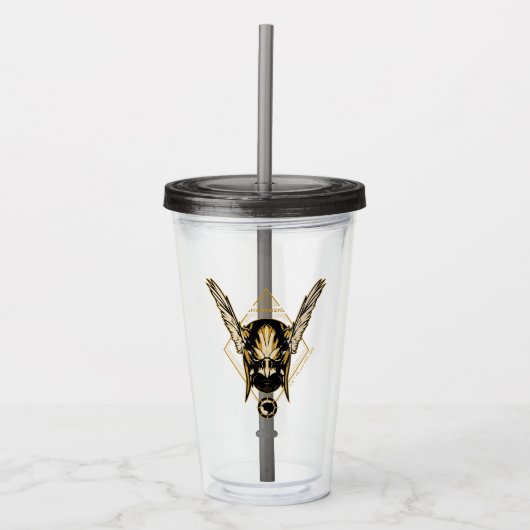 Black Adam Hawkman Helmet Graphic Acryl Drinkbeker (Voorkant)