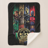 Black Adam Justice Society Heroes In Stripes Sherpa Deken (Voorkant)